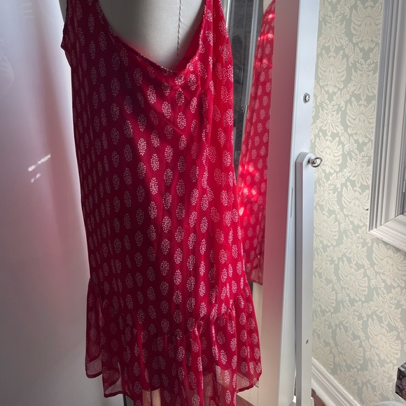 Old Navy Red Printed Spaghetti Strap Dress size L - Picture 4 of 9